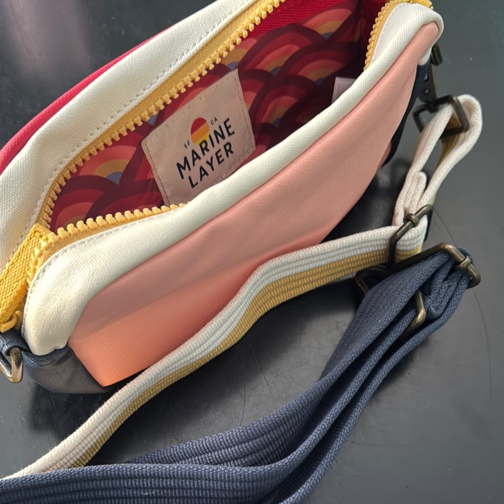 Marine Layer Pink and Yellow Crossbody Bag Sleek Design